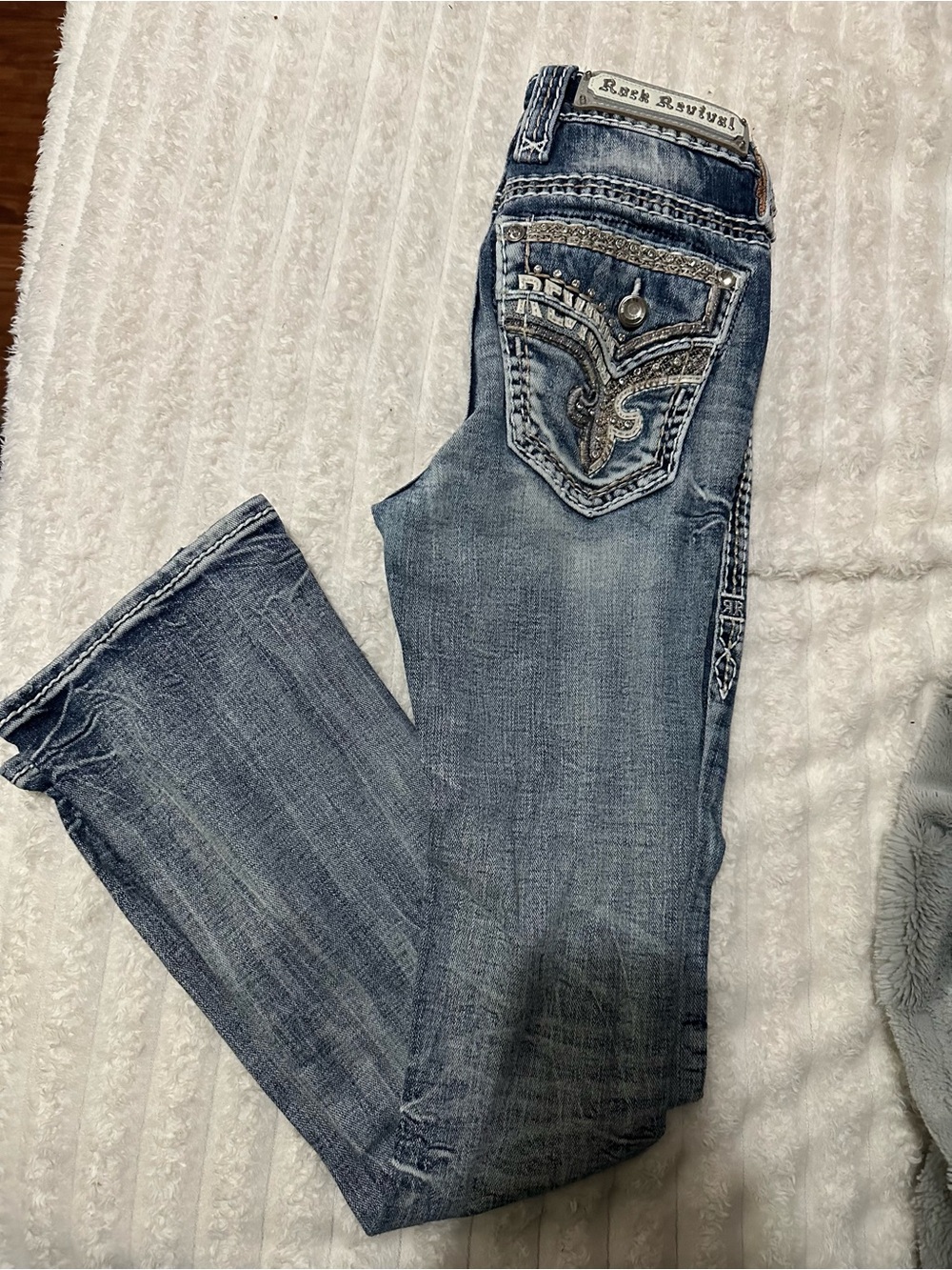 Rock Revival Women's Light Blue Embellished Bootcut Jeans